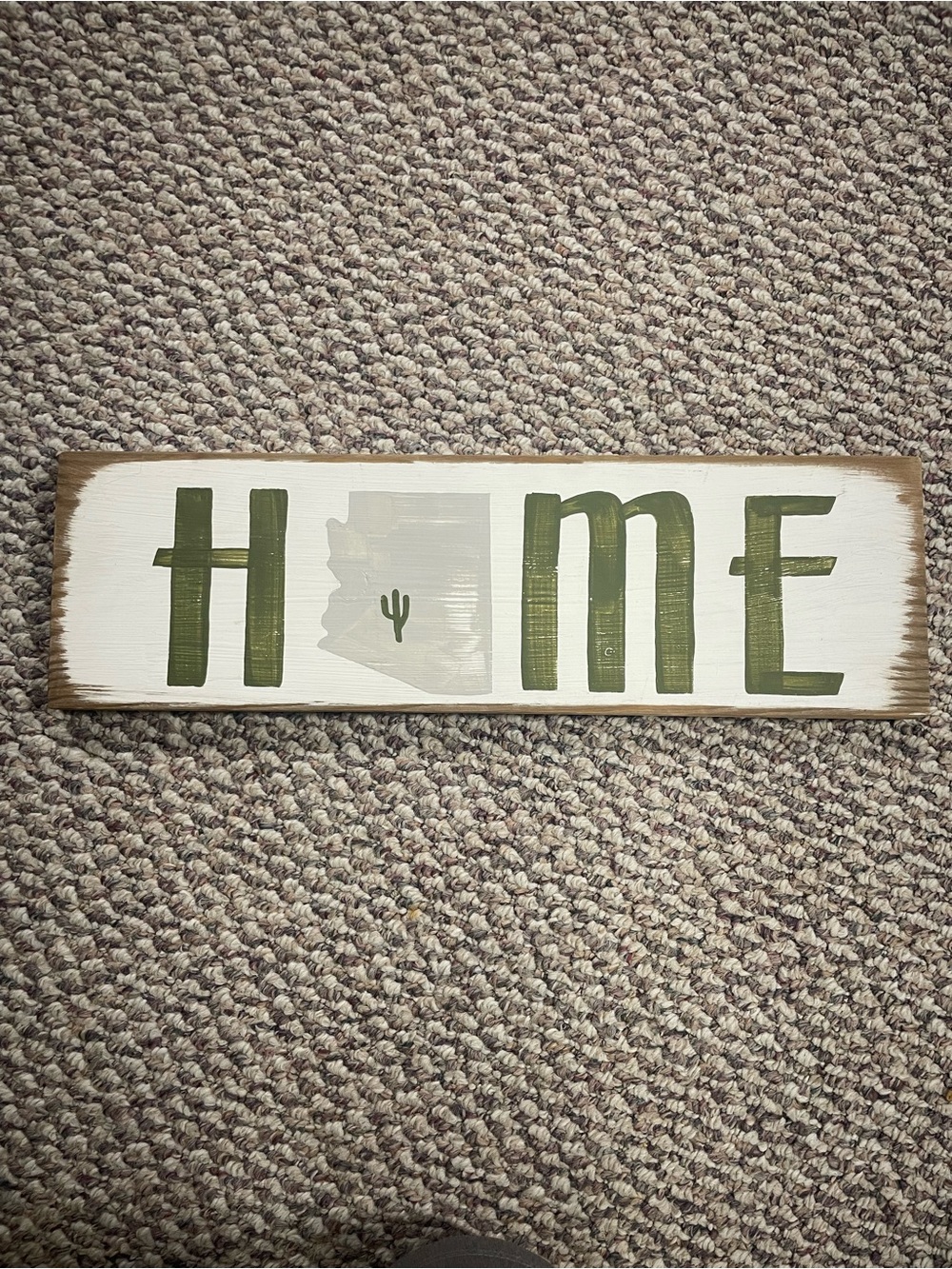 HOME Arizona Wall Plaque - Green and White Rustic Sign
